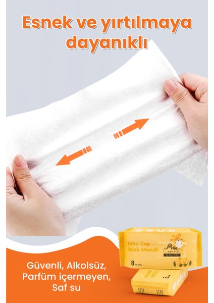 Taşınabilir Hijyen Seti 8'li Islak Mendil (7 Mini Paket) fiyatları