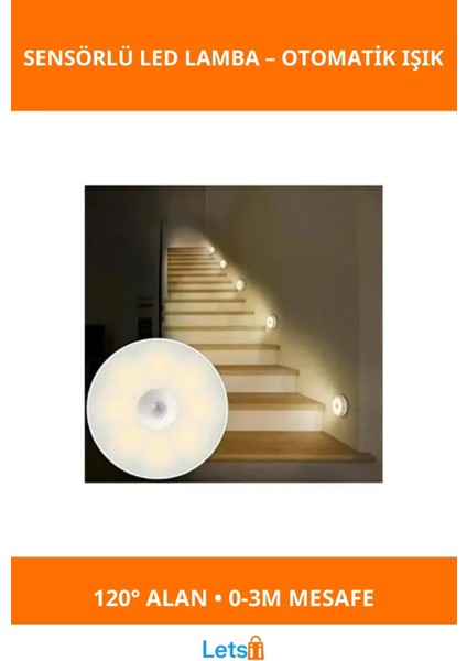 Hareket Sensörlü Şarj Edilebilir LED Lamba 4000K Kırık Beyaz