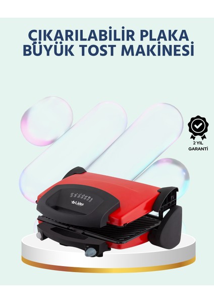 2000W Tost ve Izgara Makinesi – Granite/teflon Plaka Seçenekli