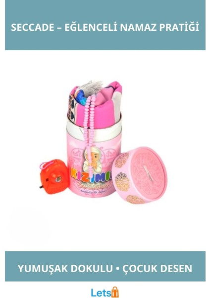 Eğlenceli Desenli Çocuk Seccadesi ve Kumbara Seti