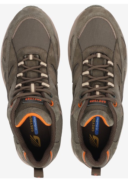 Erkek Haki Hakiki Deri Su Geçirmez Outdoor Ayakkabı 5K1GA17781