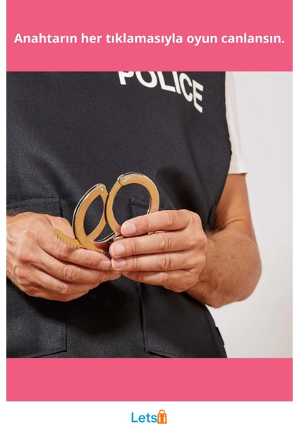 Metal Anahtarlı Güvenli Oyuncak Kelepçe 27 cm fiyatları