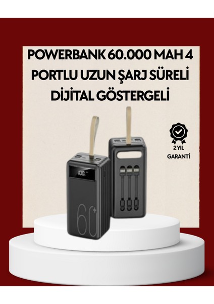 4 Çıkışlı Hızlı Şarj Destekli Powerbank