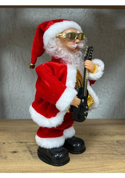 Dans Eden Noel Baba, Gitar Çalan Noel Baba Müzikli, Hareketli Noel Baba, Yılbaşı Oyuncak, Yılbaşı Dekor Süsleme 28CM fiyatları