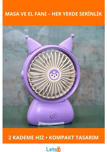 Şarjlı 2 Kademeli Masa ve El Vantilatörü