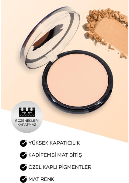 Tekli Oval Yüksek Kapatıcılı Pudra Fondöten No:3 fiyatları