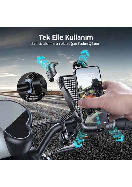 360° Derece Ayarlanabilen Gidon Bağlantılı Bisiklet Motosiklet Için Abs 4-7.8″ Inç Telefon indirimleri