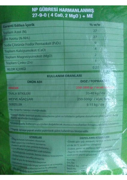 Nutüre 25 kg Harmanlanmış Np Gübresi, 40 Torba fırsatları