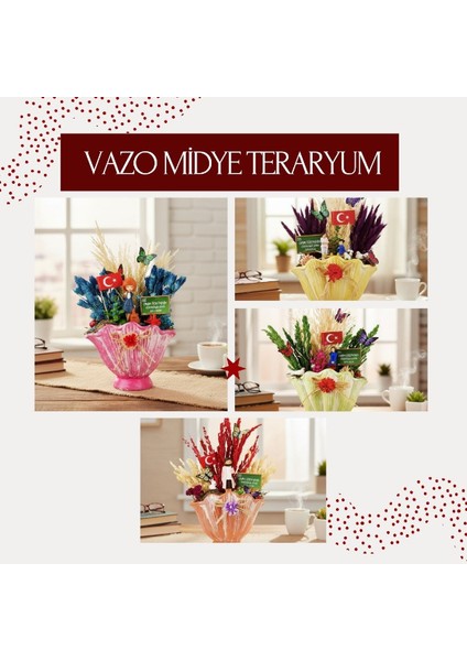 Vazo Midye Teraryum - Öğretmenler Günü Hediyesi