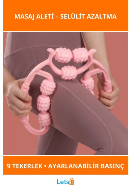 9 Tekerlekli Selülit Masaj Aleti Lenf Drenaj Rulosu