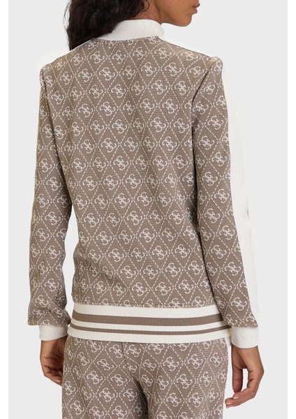 4g Rhombus Tamamı Logolu Regular Fit Fermuarlı Sweat V5BQ16K1990 Bayan Sweat V5BQ16 K1990 Fngy modelleri