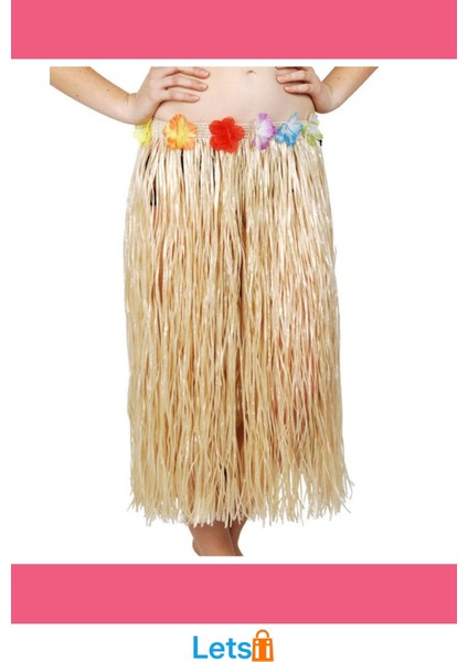 Hawaii Tarzı Hula Eteği 60 cm Doğal Hasır Plaj Kostümü modelleri