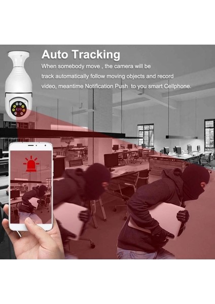 Wifi 360 Panoramik Ampul Kamera Güvenlik Kamerası Çift Wifi 360 Derece Gece Görüşlü fırsatları