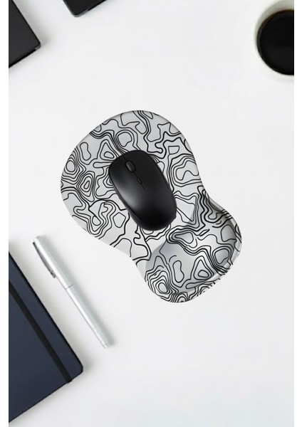 Topowave Bilek Destekli Mouse Pad Ergonomik Kaymaz Taban Mouse Pad , Bilek Koruyucu Dijital Mouse Pad