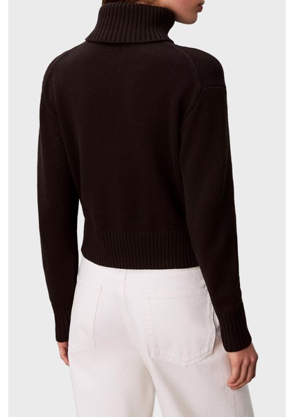 Logolu Pamuklu Relaxed Fit Balıkçı Yaka Kazak LV047D354GUB1 Bayan Kazak LV047D354G Ub1 fiyatları