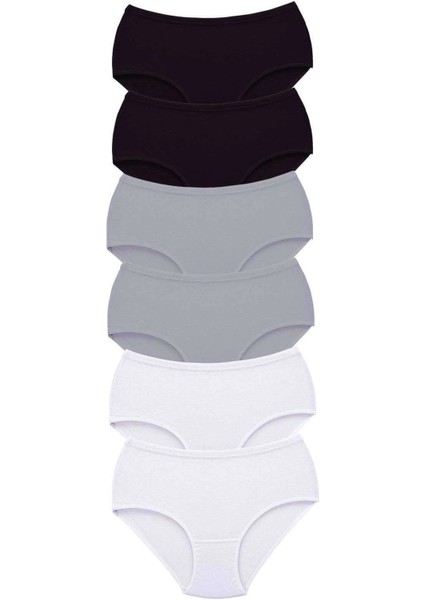 6 Adet Tutku Kadın Yüksek Bel Bato Kalın Lastik Külot S16