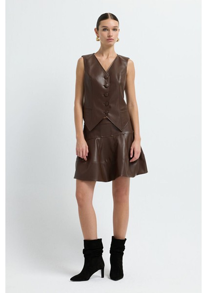 Kısa Mini Etek Kahve 12745577000