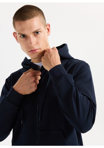 Kapüşon Yaka Düz Lacivert Erkek Sweatmont J5WM-SWT7399