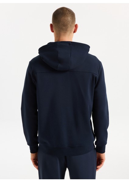 Kapüşon Yaka Düz Lacivert Erkek Sweatmont J5WM-SWT7399