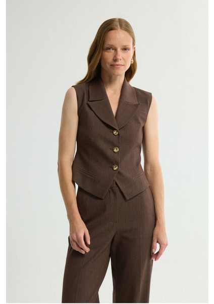 Jean Görünümlü Yelek Kahve 179L9469001