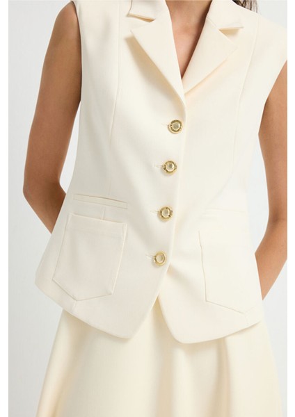 Fermuar Detaylı Yelek Vanilya 17945704000 fiyatları