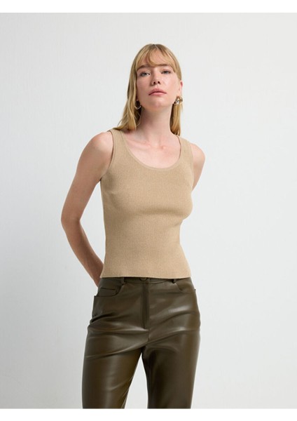 Fitilli Triko Bluz Camel 11545627000