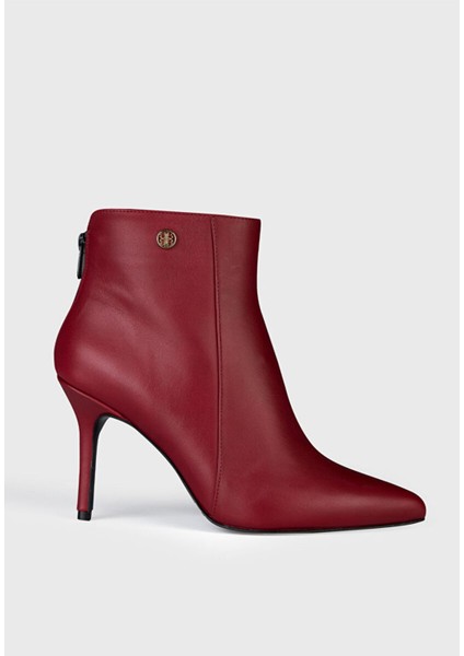 Deri Logo Detaylı Bot Bordo 11644359000 fiyatları