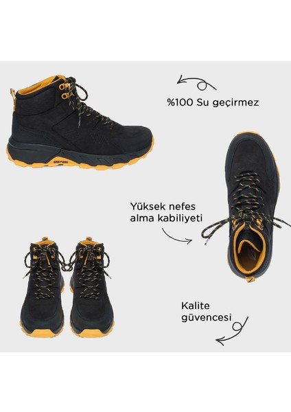 Erkek Siyah Sarı Hakiki Deri Su Geçirmez Outdoor Bot 5K1GB16342 modelleri
