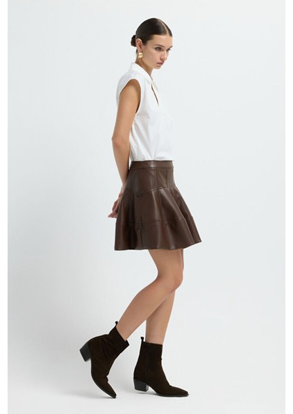 Kısa Mini Etek Kahve 12745577000 fırsatları