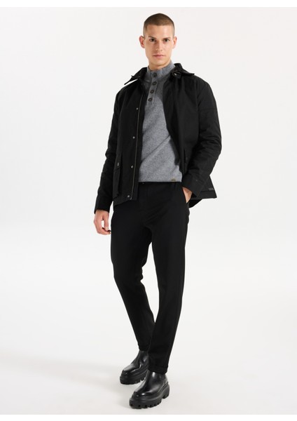 Dik Yaka Relaxed Düz Örgü Desenli Gri Melanj Erkek Kazak J5WM-KZK7855 fiyatları