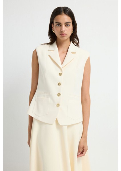 Fermuar Detaylı Yelek Vanilya 17945704000 fırsatları