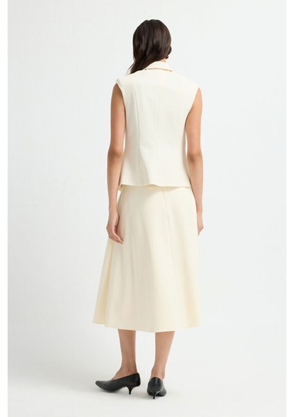 Fermuar Detaylı Yelek Vanilya 17945704000