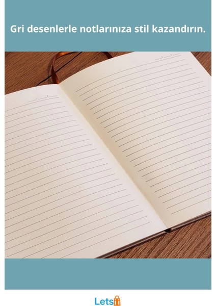 Desenli Gri Renk Kaliteli Deri Defter Şık ve Modern fiyatları