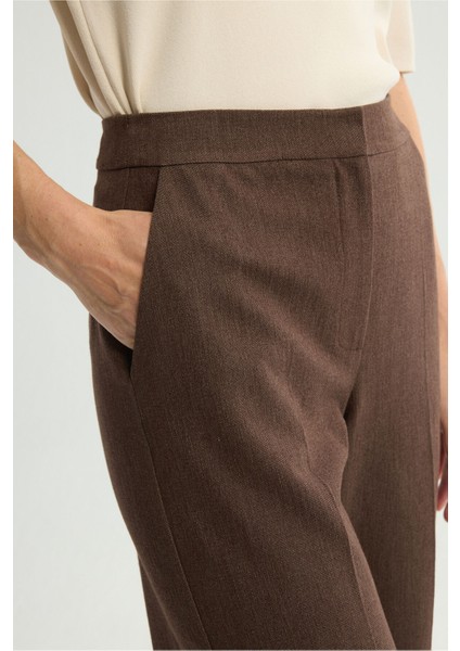 Jean Görünümlü Geniş Paça Pantolon Kahve 153L9470001 fiyatları
