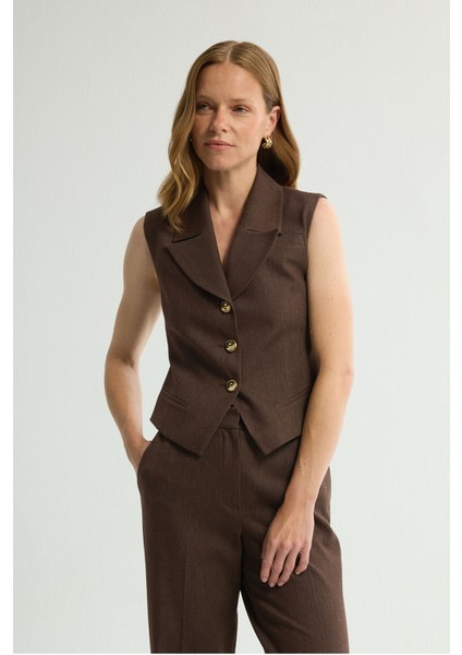 Jean Görünümlü Geniş Paça Pantolon Kahve 153L9470001 indirimleri