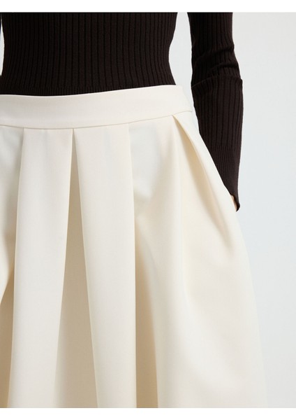 Pileli Midi Etek Vanilya 12742610008 indirimleri