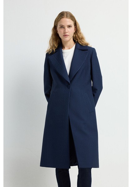 Kapitone Trençkot Lacivert 17845539000