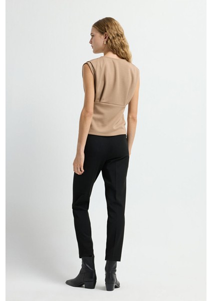 Kolsuz Büzgülü Bluz Camel 11545831000 indirimleri