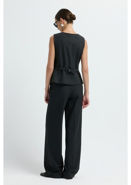 Çizgili Yelek Antrasit 17940965011