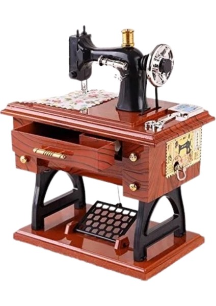 Nostaljik Dikiş Makinesi Müzik Kutusu – Döner Pedallı, Kurmalı, Dekoratif ve Hediyelik Retro Tasarım Müzik Kutusu modelleri