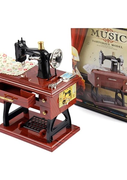 Nostaljik Dikiş Makinesi Müzik Kutusu – Döner Pedallı, Kurmalı, Dekoratif ve Hediyelik Retro Tasarım Müzik Kutusu indirimleri