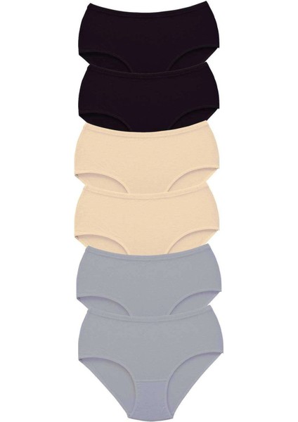 6 Adet Tutku Kadın Yüksek Bel Bato Kalın Lastik Külot S14