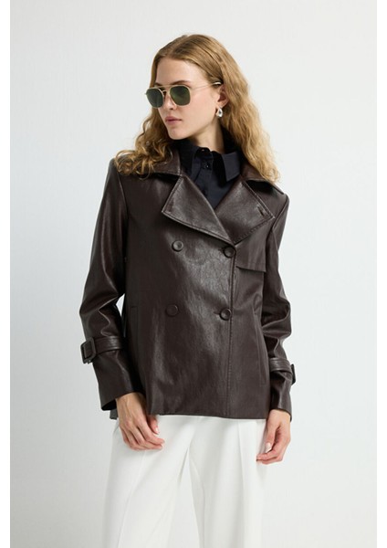 Kısa Trençkot Kahve 17844422001