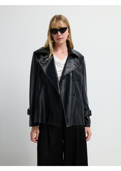 Kısa Trençkot Siyah 17844422001 fırsatları