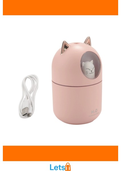 Sevimli Kedi Tasarımlı H2O Nemlendirici Sessiz USB Ile Çalışan Estetik Cihaz fırsatları