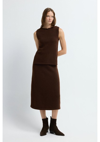 Triko Midi Etek Kahve 12745306000