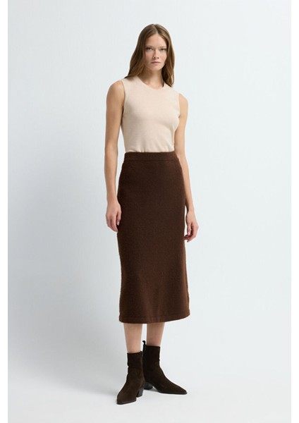 Triko Midi Etek Kahve 12745306000 fiyatları