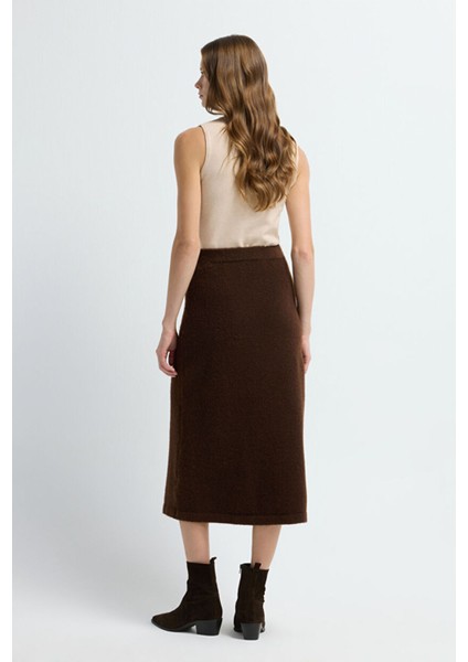 Triko Midi Etek Kahve 12745306000