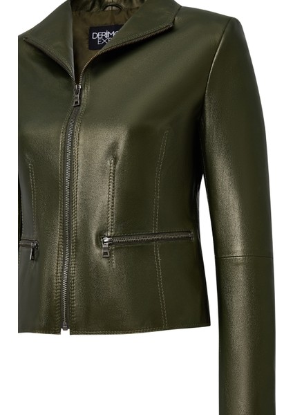 Amy Kadın Yeşil Devrik Yaka Deri Ceket 25WGE5323MP modelleri
