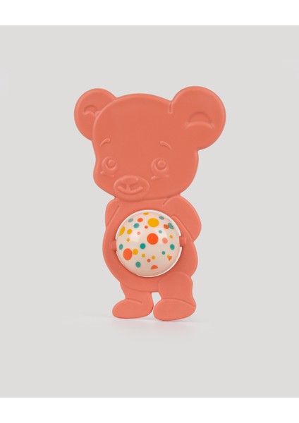 Sevimli Ayıcık Diş Kaşıyıcı Çıngırak-Somon